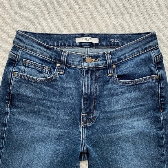 Fidelity Denim Oh Boy Boyfriend Jeans - High Rise Dark Wash - Picture 5 of 13